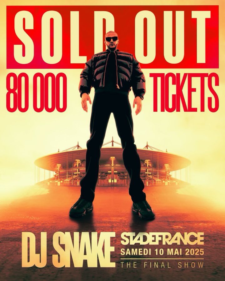 lecharmeelectro's tweet photo. Et de 2 ! Nos DJs français ont du talent 
C'est au tour de DJ SNAKE dont  80 000 places ont été vendues en 3 minutes #TheFinalShow #stadedefrance  #10mai

📷 https://t.co/ItEQeaVq1b