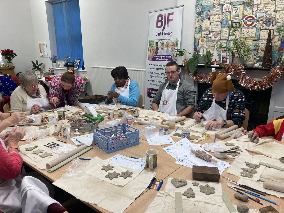 Wonderful morning making Christmas ornaments at Parkfield House with our BJF younger St John’s CE and older Community. Fun, lovely times, relaxing and celebrating Christmas together! @CreativeLives @OLGBT_N_Staffs thank you Leone Amber Lion Ceramics 🎄👏 #intergenerational