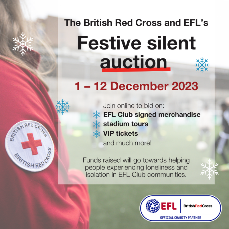 MKDonsFC's tweet photo. We donated a signed #MKDons shirt to the @BritishRedCross &amp; @EFL’s festive silent auction, live from 1–12 Dec, to help those facing loneliness in EFL Club communities. Proceeds will go towards helping reduce isolation and connect communities. Take part here 👇

#LetsClubTogether