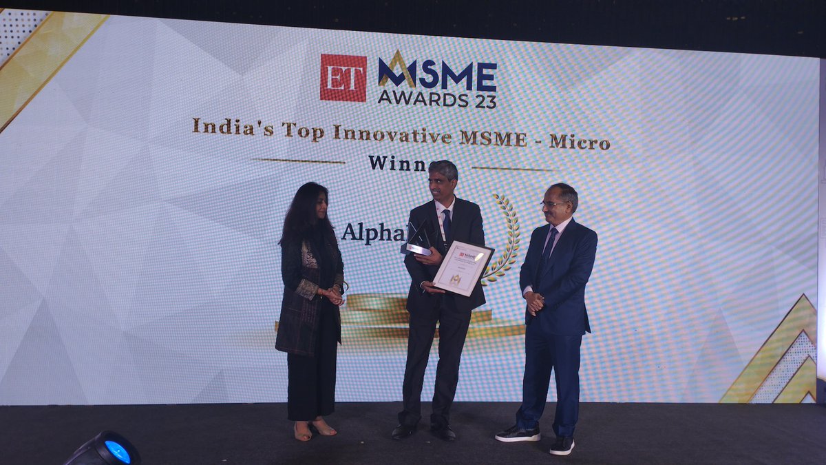 ET_RISE's tweet photo. 🚀🏆#ETMSMEAward 2023: Congratulations AlphaMERS Limited on winning India's Top Innovative MSME Award - Micro Enterprises.

Your commitment towards battling river and stream pollution has handed you this pretigious award. https://t.co/kwAFgre6DX