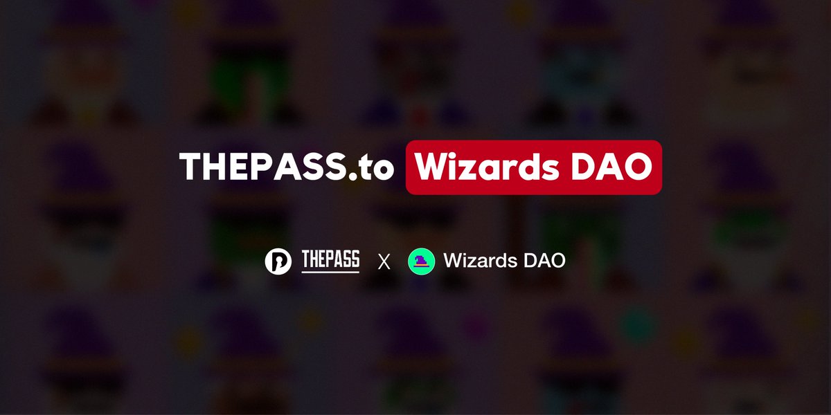New DAO Alert🎉

Let's extend a warm welcome to <a href="/WizardsDAO/">WizardsDAO 🧙‍♂️</a> as they just got listed on @thepass_to  who are also part of Nouns ecosystem. ⌐◨-◨

Wizards DAO is a collective of professional degenerates with a mission to have fun and spread the Wizards brand.

🔓Unlock the
