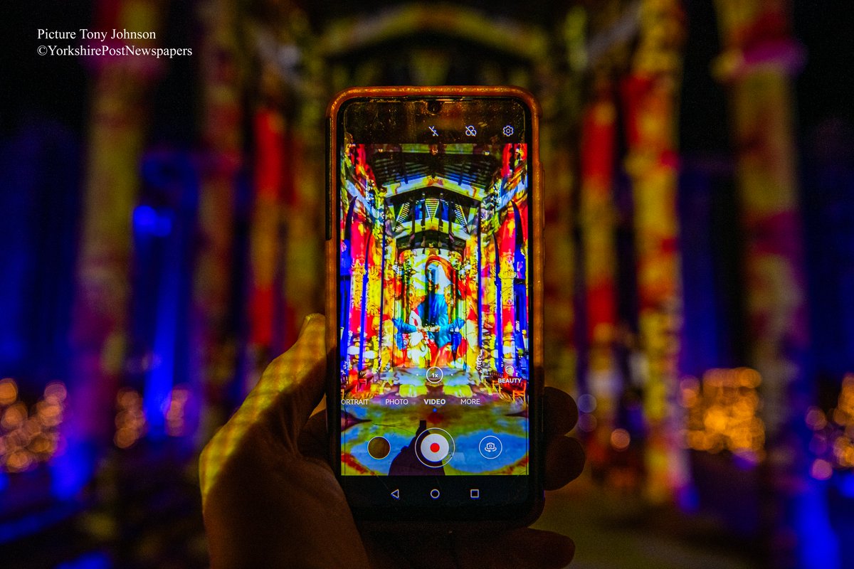 #SheffieldCathedral’s annual Christmas lightshow by award-winning light art projections specialists #Luxmuralis, shot for @yorkshirepost. One of the best light installations I've pictured.