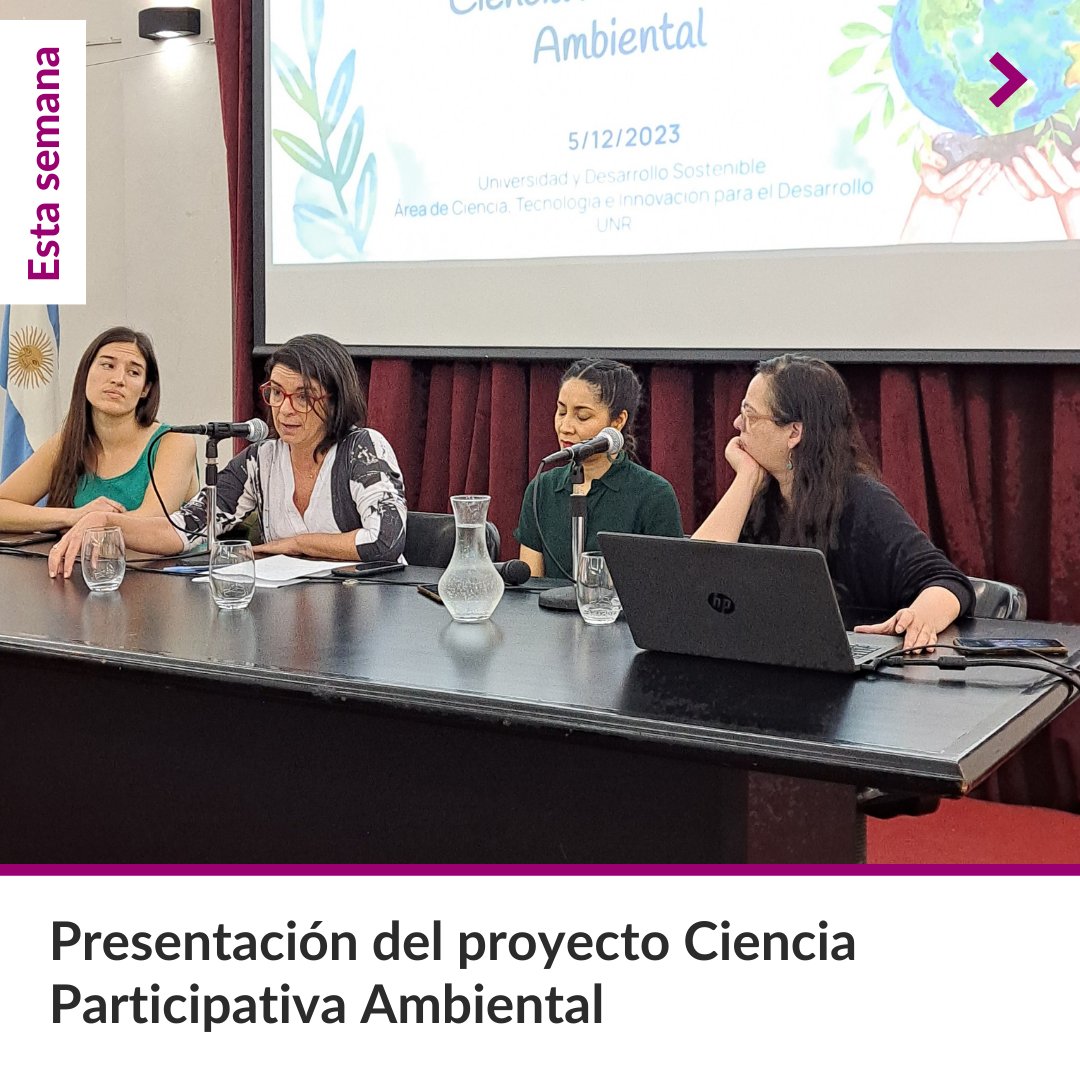 📌 La Secretaria de #CienciasUNR y la Directora de #VinculaciónTecnológica participaron de la presentación de este proyecto de investigación que busca promover el uso de la ciencia ciudadana para la investigación de problemáticas ambientales locales identificadas.