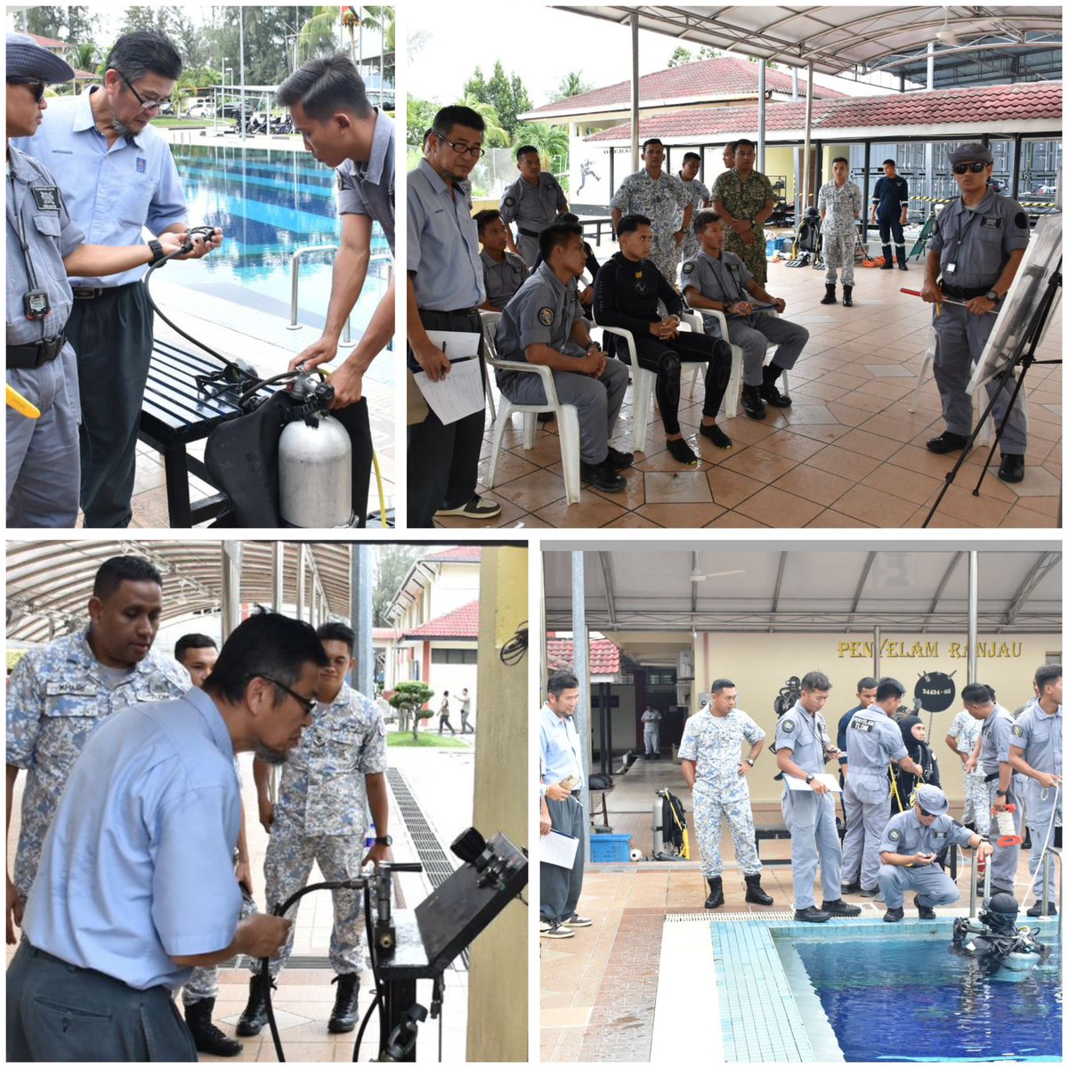 HqDmw's tweet photo. “The Navy Diver and Mine Warfare Communities, Zero Compromises Towards Safety”

Markas sekali lagi berjaya mengekalkan persijilan ISO 45001:2018 melalui Audit Pemantauan II oleh Auditor dari Sirim QAS Sdn Bhd https://t.co/3gGshz8zIe