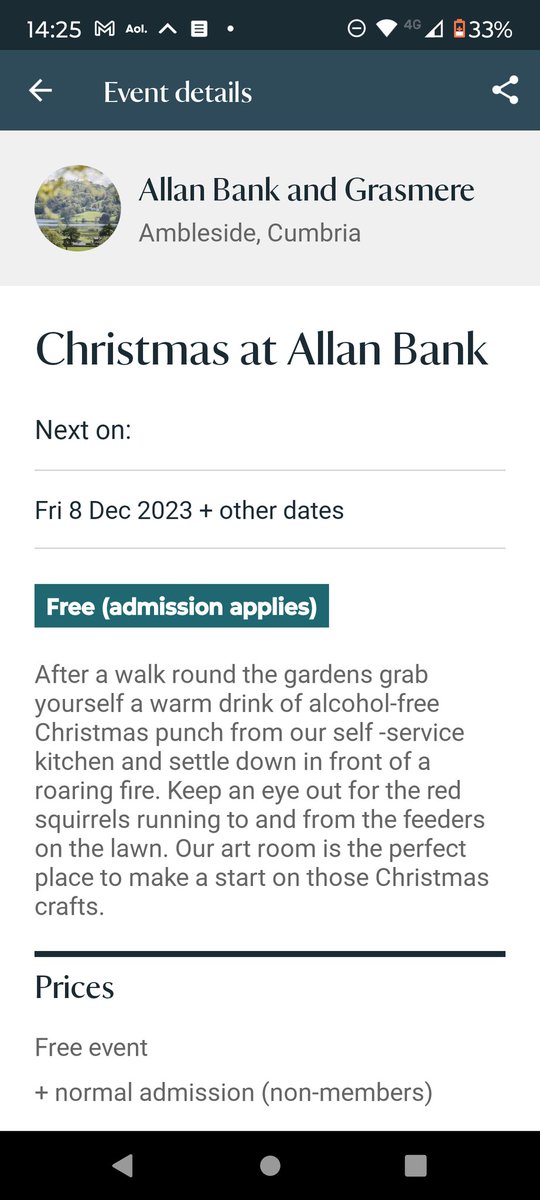 amelia4677's tweet photo. @nationaltrust there was no mulled punch or roaring fires today.  Staff had no clue about this.   We paid for our friends but we are members so free. but what a let down https://t.co/nMtQRjgGtw