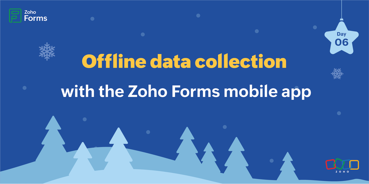 ZohoForms's tweet photo. Access all your form data while you’re traveling for the holidays with the #ZohoForms #mobileapp. Build forms, #collectdata and generate reports with our #offlineforms software. The data will sync with your account when you are back online.💫
https://t.co/trr3R5V5az
#Advent2023 https://t.co/XQYJD2N3a3