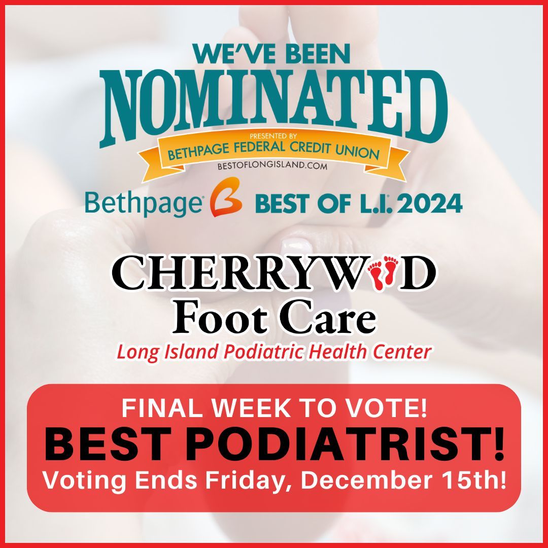 cherrywood_fc's tweet photo. The final week to vote for Bethpage Best of LI. is here! We love our #LongIsland community and have been serving patients for over 20 years! Be sure to vote Cherrywood Foot Care for Best #Podiatrist daily until December 15th! Access the poll here:

https://t.co/U7TV1W8ykK https://t.co/KkQYAsugMl