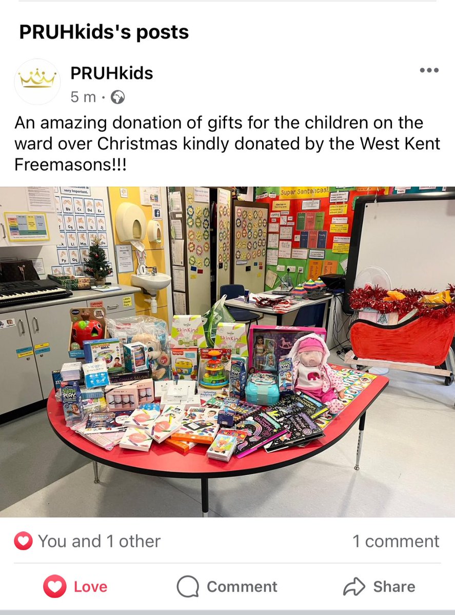 Grateful for all those at the PRUH hospital for the amazing work they perform.
We are privileged to give a donation of toys to brighten young lives this #Christmas season 

#christmasspirit #christmastime🎄 #WestKentMasons #Freemasons #friday #fridayvibes