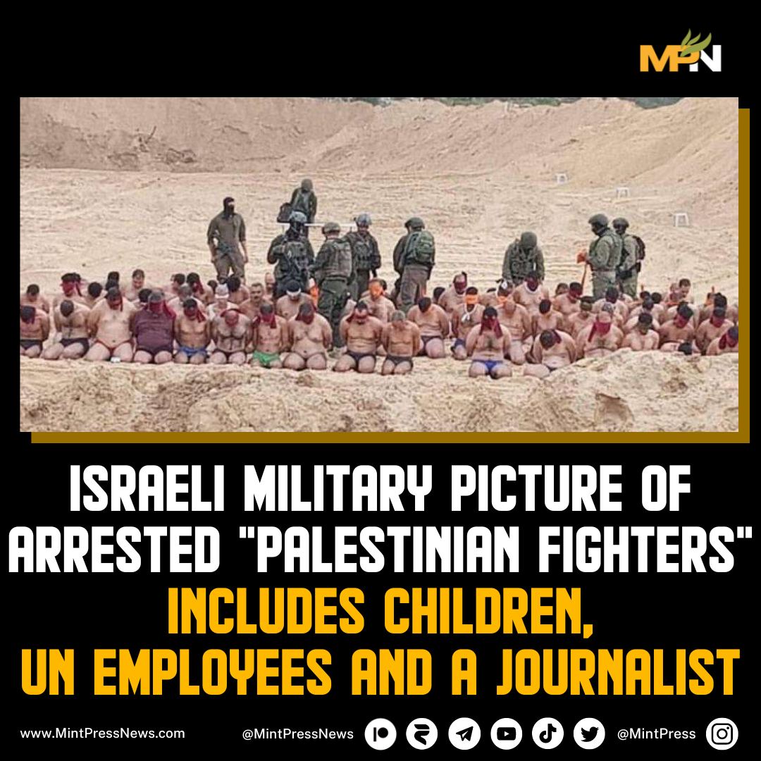 shailjapatel's tweet photo. I get the intention of all the "civilians not Hamas" messaging. But it implies that if these men WERE Hamas, this treatment would be justified. Lawful, even. It's not. Everything you see in this photo - abduction, stripping, humiliation, torture - violates the Geneva Conventions. https://t.co/3OQ8TdeVH7