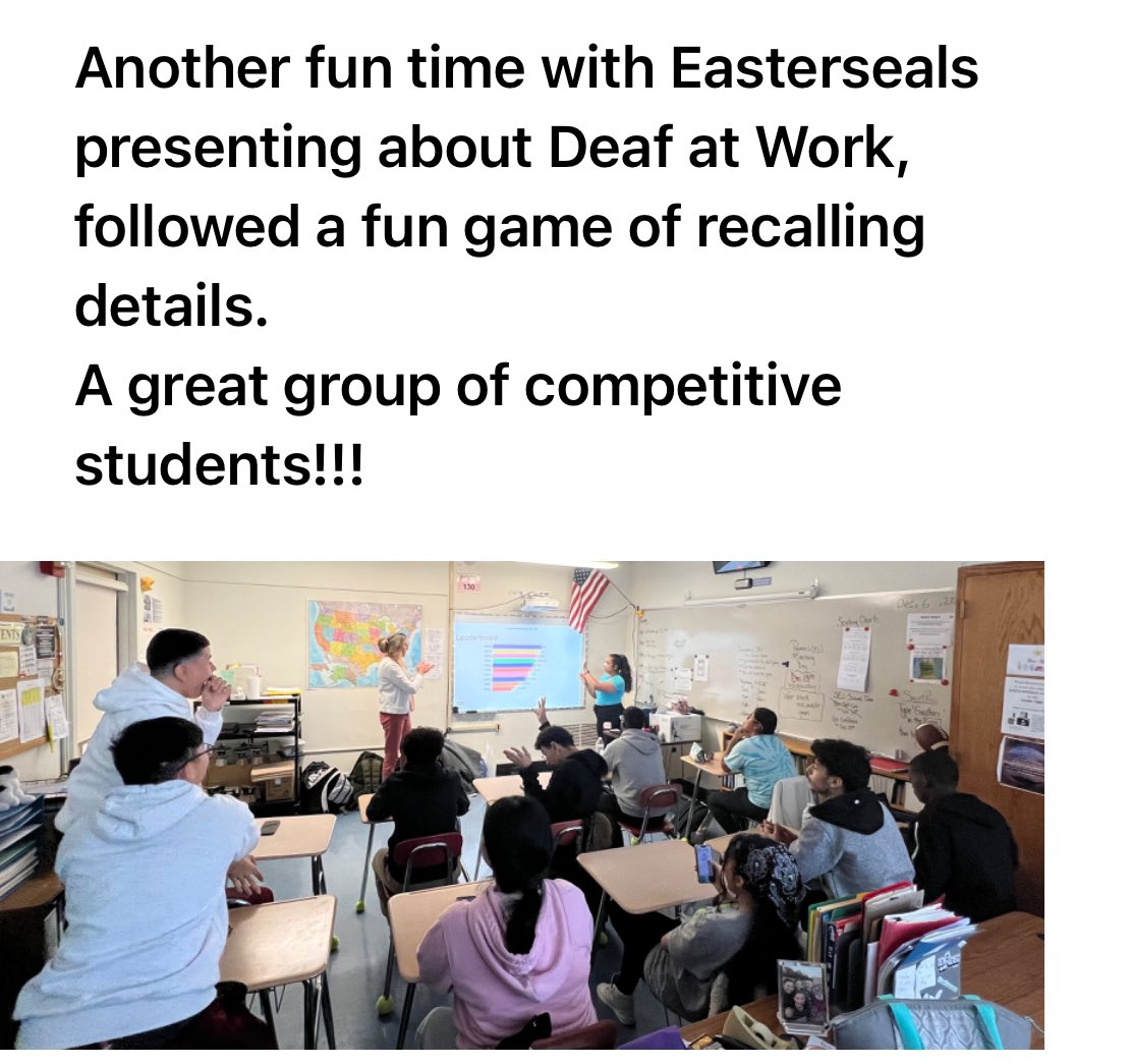 GLHSDeafProgram's tweet image. Mrs. G’s class in the GL DHH program offers many opportunities for the students to develop skills outside of the classroom…