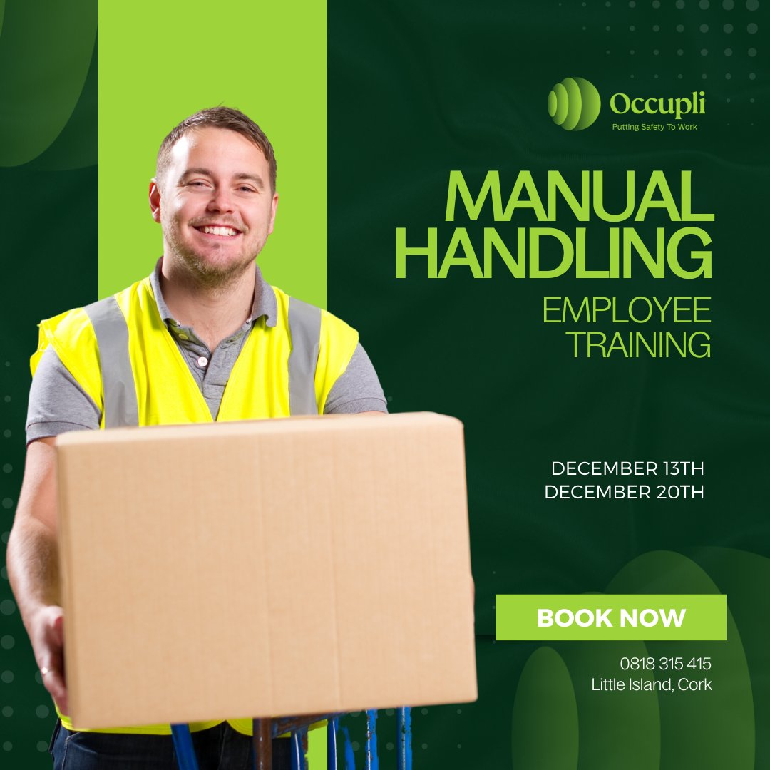 occupli_'s tweet photo. Final call for Manual Handling in 2023! We have a limited number of spaces left over the coming weeks - book today for just €95.

https://t.co/zXhOjyxalH 
#occupli #puttingsafetytowork #manualhandling https://t.co/L5H9NUvtXO