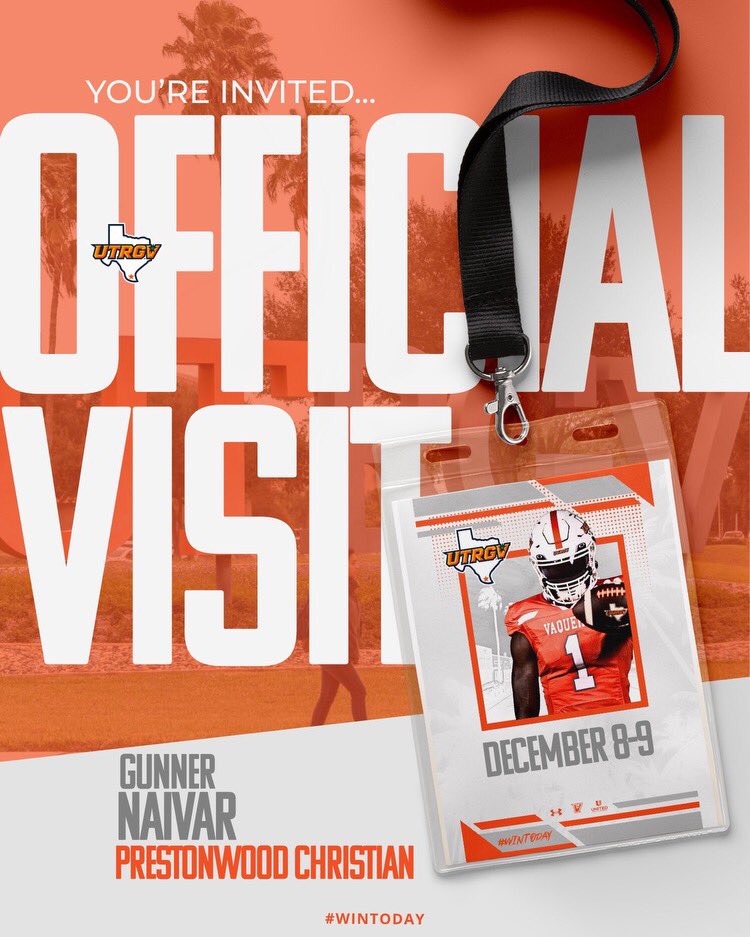Gunner Naivar ✞ (@gunner_naivar) on Twitter photo I’m excited to visit <a href="/UTRGVFootball/">UTRGV Football</a> this weekend and see what the Valley is all about!! <a href="/CoachTBush/">Travis Bush</a> <a href="/CoachAdayMac11/">Adrian McDonald, M.Ed</a> <a href="/donnieyantis/">Donnie Yantis</a> <a href="/CoachBonner87/">Coach Cedric Bonner</a> <a href="/CoachCoreyH/">Coach C. Harbert</a> <a href="/Coach_Calais/">Tank Calais</a> @VicShealy I’m excited to visit <a href="/UTRGVFootball/">UTRGV Football</a> this weekend and see what the Valley is all about!! <a href="/CoachTBush/">Travis Bush</a> <a href="/CoachAdayMac11/">Adrian McDonald, M.Ed</a> <a href="/donnieyantis/">Donnie Yantis</a> <a href="/CoachBonner87/">Coach Cedric Bonner</a> <a href="/CoachCoreyH/">Coach C. Harbert</a> <a href="/Coach_Calais/">Tank Calais</a> @VicShealy