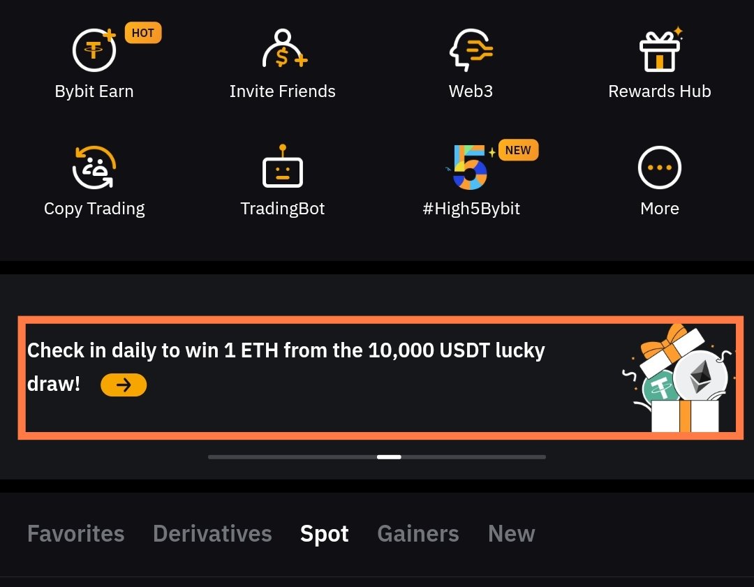 🤑🤑 Test Your Luck 🤑🤑 Open bybit app Click this banner You got 1 chance per day Total 22 days 22 spins Spin and test your luck 🎁 👉👉 Jackpot 1 ETH 🤑🤑 Don't have bybit account Create account now Click here - bybit.com/invite?ref=ZJJ… #LUCKYDRAW #bybit #luckyspin #1eth