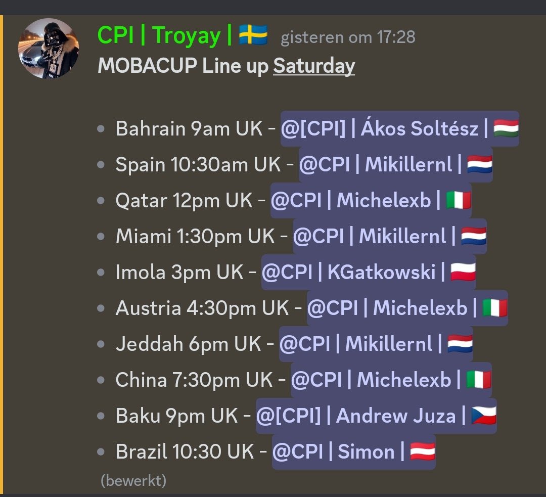I’ll race for charity on Saturday and Sunday both, in the moba cup.
So if anyone wants to donate anything here is the link: streamlabscharity.com/@op-moba/mobac…

Let’s have some fun this weekend👀🔥

<a href="/CPI_Esports/">CPI Esports Ltd.</a>