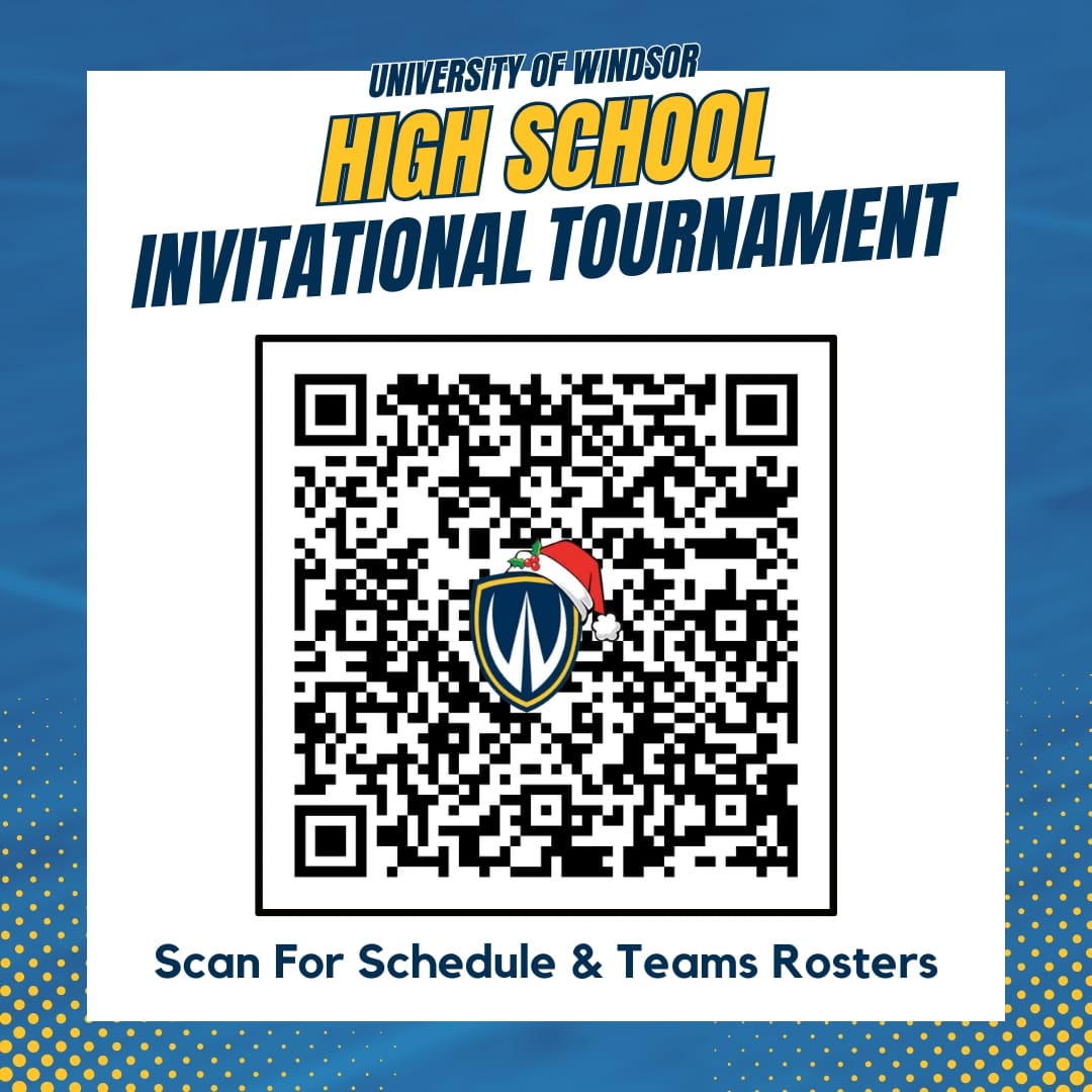UofWHSBball's tweet photo. 🏀 Welcome to the University of Windsor 2023 High School Invitational Tournament!

Scan the QR code to access the event schedule and teams rosters. https://t.co/hrYhOQIdj8