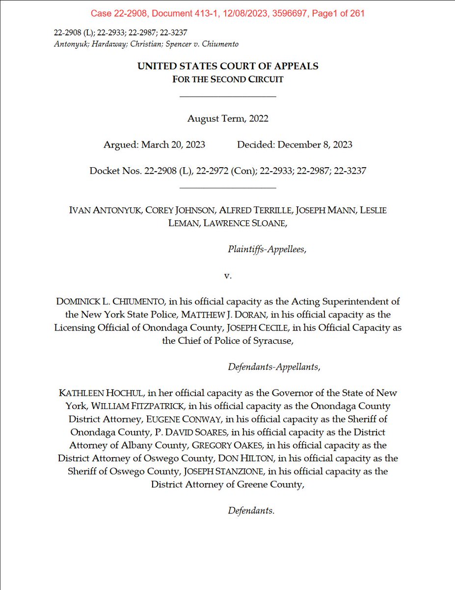 Second Circuit ruling on NY Concealed Carry law” “U.S. Court of