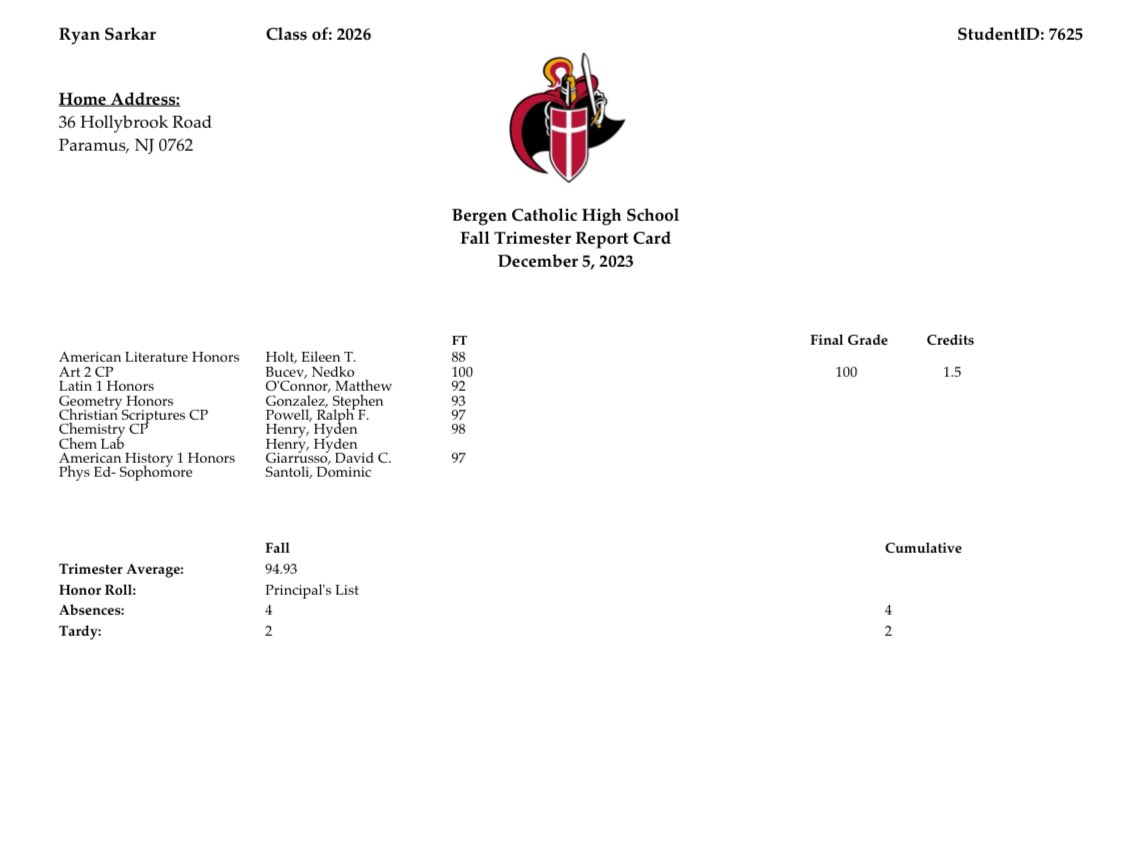 Student Athlete. <a href="/BergenCathFBall/">Bergen Catholic Football</a> <a href="/bccoachvito/">Vito Campanile</a> <a href="/Mr_Carter57/">Coach Carter</a>