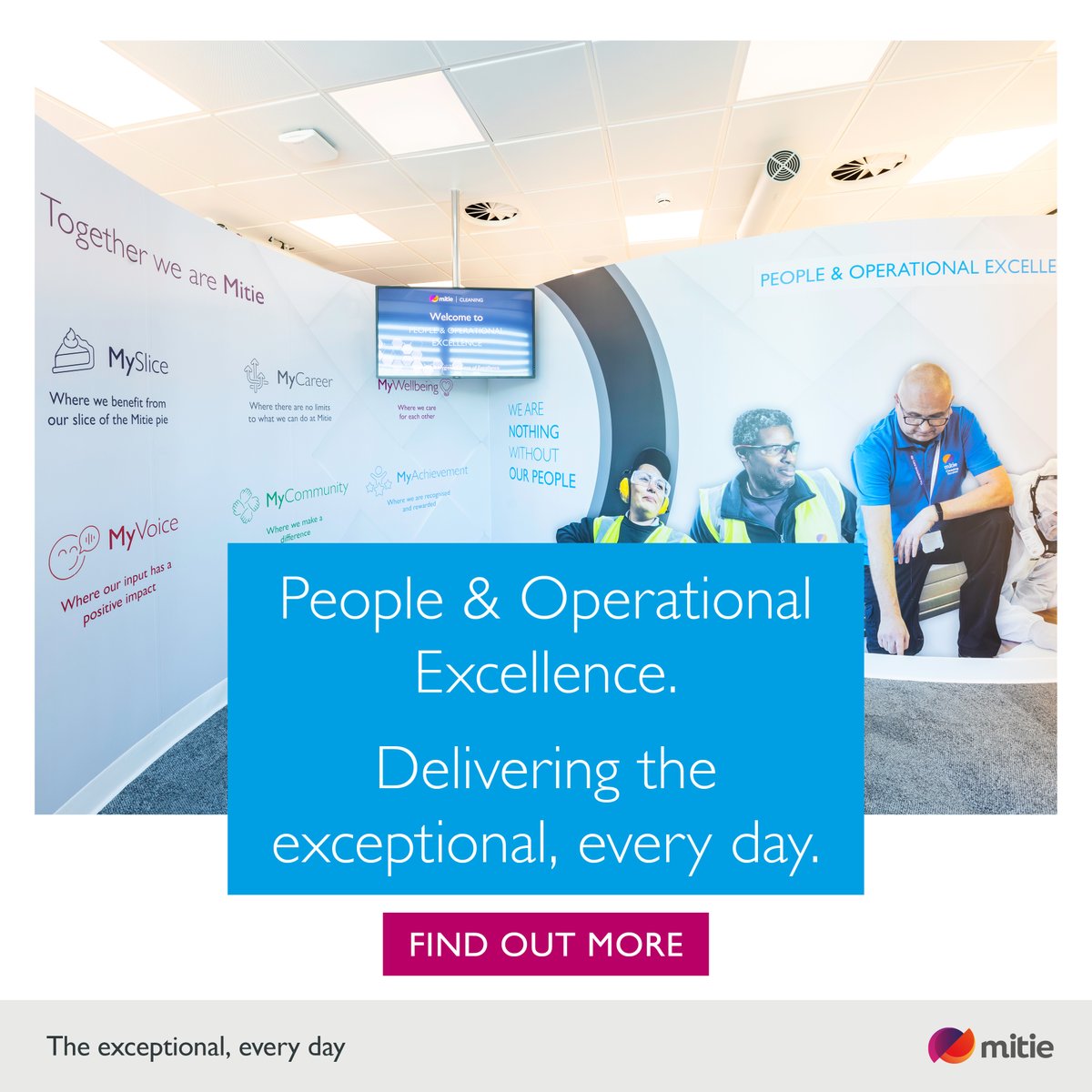 mitie's tweet photo. We are nothing without our frontline heroes, who deliver ‘The #ExceptionalEveryDay.’
Visitors to our Cleaning & Hygiene Centre of Excellence (#CHCE) “People & Operational Excellence” zone experience just what that means.
Find out more > https://t.co/6DIDWmUFB6
#Cleaning https://t.co/bpBWhG3F34