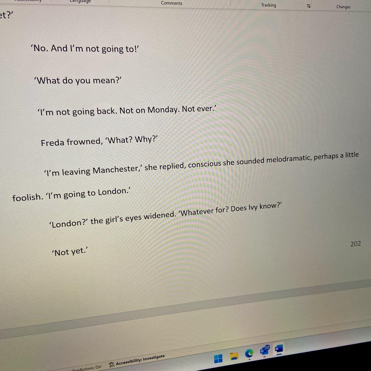 CarolynManc's tweet photo. When you realise your work-in-progress has been subliminally influenced by that Coronation St montage doing the rounds #notLondon https://t.co/q1FZyqojGX