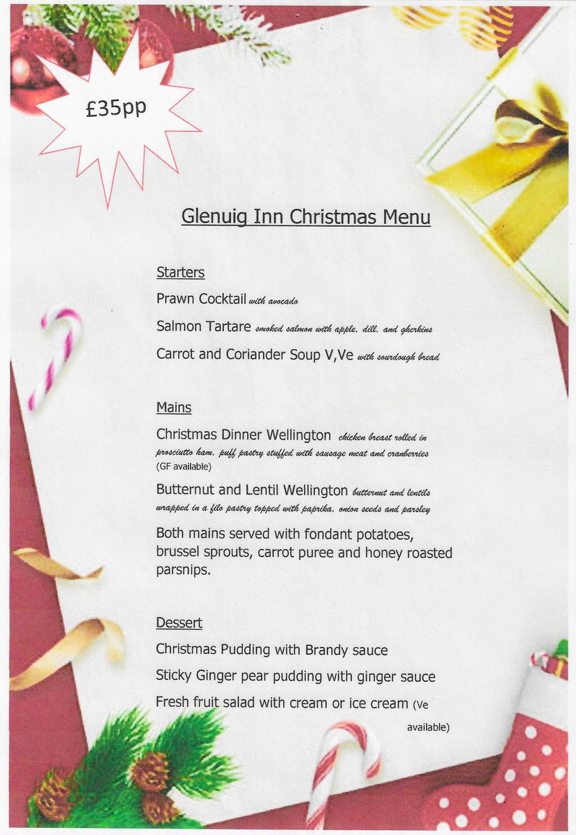 Our Christmas Menu is now available for pre-booking, with groups of 4 or more. Please allow 24 hours notice and book online, with pre-order details in the info section.