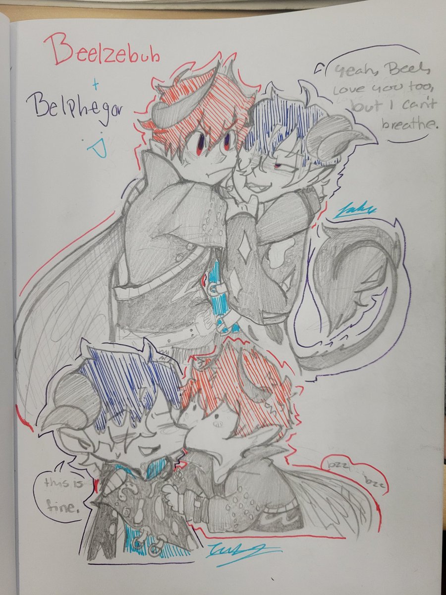 beel couldnt eat belphie in the womb so hes making up for lost time. consume the little brother.
#obeymebeelzebub #obeymebelphegor