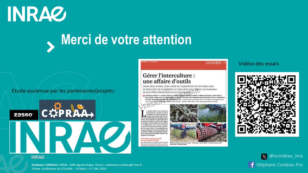 Stéphane CORDEAU (@scordeau_inra) on Twitter photo #Évaluation des effets intentionnels et non intentionnels de méthodes de #destruction de la végétation en #interculture sans #pesticide de synthèse.
essais menés sur <a href="/CASYSdijon/">Plateforme CA-SYS</a> présenté au #columa2023 <a href="/vegephyl/">Végéphyl</a> avec un article dans <a href="/Phytoma_ldv/">Vidril Valérie</a> #Évaluation des effets intentionnels et non intentionnels de méthodes de #destruction de la végétation en #interculture sans #pesticide de synthèse.
essais menés sur <a href="/CASYSdijon/">Plateforme CA-SYS</a> présenté au #columa2023 <a href="/vegephyl/">Végéphyl</a> avec un article dans <a href="/Phytoma_ldv/">Vidril Valérie</a>