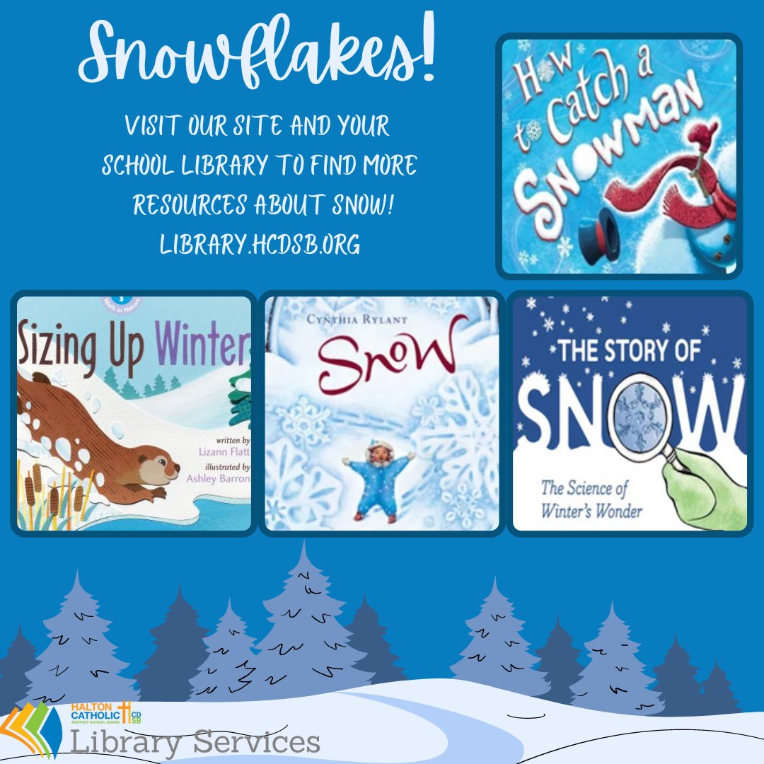 LRC_HCDSB's tweet image. Snowflakes! Whether you are exploring the science of snow, looking at their symmetrical nature in math, creating decorations in art, or tying it all together in STEAM and inquiry-based activities, the LRC has got you covered! library.hcdsb.org/news #LRCCheckItOut @HCDSB