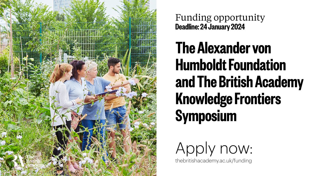 Are you an early career researcher in the humanities and social sciences? Join the Alexander von Humboldt Foundation and the British Academy Knowledge Frontiers Symposium to network with German researchers in an in-person symposium in Berlin. Apply now: thebritishacademy.ac.uk/funding/the-al…