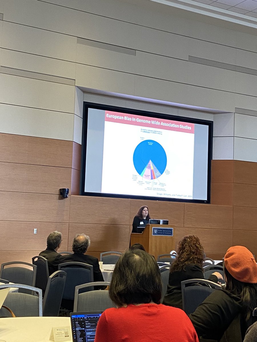 Megan (Breitbach) Ramaker (@mebreitbach) on Twitter photo Listening to the Duke PGC keynote speaker and amazing female scientist, Sarah Tishkoff, talk about her work in increasing knowledge and understanding of the genetic architecture of African populations <a href="/DukeGenomics/">DukePrecisionGenomics</a> #genetics Listening to the Duke PGC keynote speaker and amazing female scientist, Sarah Tishkoff, talk about her work in increasing knowledge and understanding of the genetic architecture of African populations <a href="/DukeGenomics/">DukePrecisionGenomics</a> #genetics