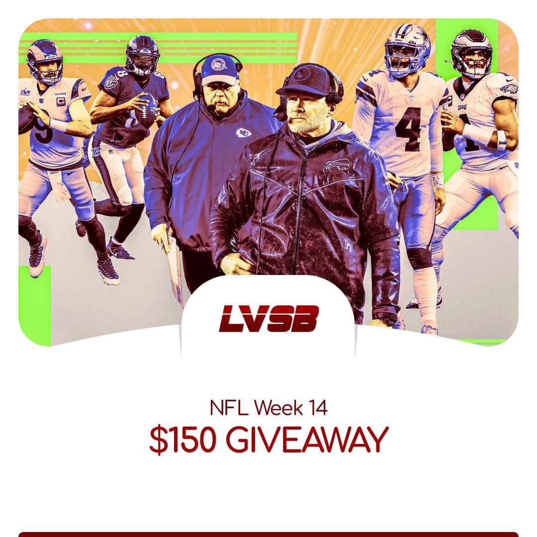 lasvegasbetting's tweet photo. โญ๏ธ$150 #GIVEAWAYโญ๏ธ
#NFL Week 14 Contest
We're giving away a #Grandprize to a lucky follower!
To Enter:
#Follow
#Like
#Retweet
Info โก๏ธhttps://t.co/XqmoLjiRW1
#NFLSunday #nflgiveaways #footballcontest #sweepstakeswin #onlinebetting #nflticket #supercontest #free #today #sports https://t.co/WZnmwggfVM