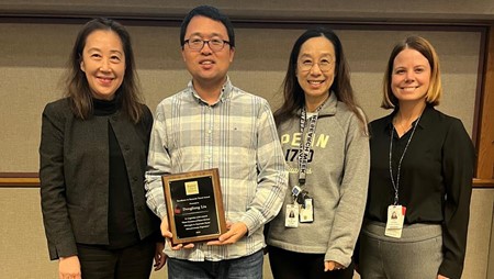 Dr. Dongliang Liu and Kala Thanh Pham have been awarded the Department of Surgery Excellence in Research Travel Award.