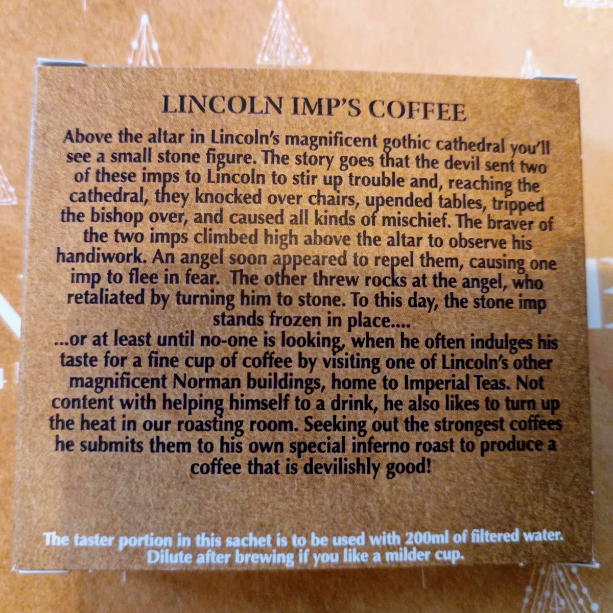 Emma LH: Ghost Catcher Isles (@ghostcatcherelh) on Twitter photo I'm really enjoying my Advent Coffee Box from Imperial Teas. Today's selection is Lincoln Imp Coffee. I love the little story behind the imp! <a href="/Imperial_teas/">Imperial Teas</a>
#imperialteasoflincoln #imperialteas #lincolnimp #coffee #lincolnimpcoffee #adventcoffeebox #adventcoffeebox2023 #advent I'm really enjoying my Advent Coffee Box from Imperial Teas. Today's selection is Lincoln Imp Coffee. I love the little story behind the imp! <a href="/Imperial_teas/">Imperial Teas</a>
#imperialteasoflincoln #imperialteas #lincolnimp #coffee #lincolnimpcoffee #adventcoffeebox #adventcoffeebox2023 #advent