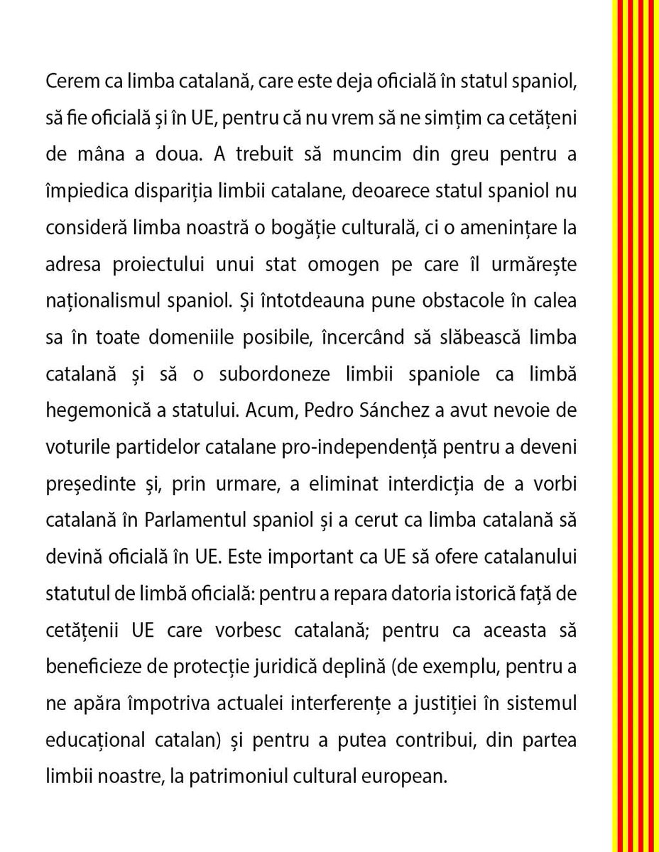 TimbalersPelCat's tweet image. 17/29
🇷🇴 ROMANIA
12-12-2023, Consiliul UE:
#SayYes #CatalanOfficialEU
Noi, catalanii, vrem să fim cetățeni ai UE cu propria noastră limbă.
@KlausIohannis @GuvernulRo @CiolacuMarcel @NicolaeCiuca @MAERomania @Odobes1Luminita @DanielaGitman @BogdanAurescu @LucaNiculescu @THristea