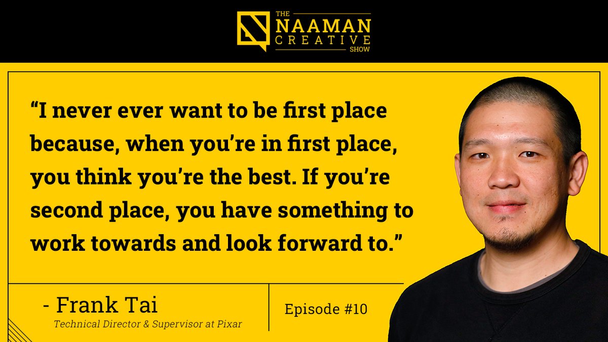 NaamanCreative's tweet photo. Today’s motivation is brought to you by Frank Tai, Technical Director &amp; Supervisor at @Pixar.

We love his perspective on having a continual growth mindset and being humble. Do you agree with Frank?

Listen to this inspiring interview here:
https://t.co/YEH0sJb8DA https://t.co/vjhXOdTtye