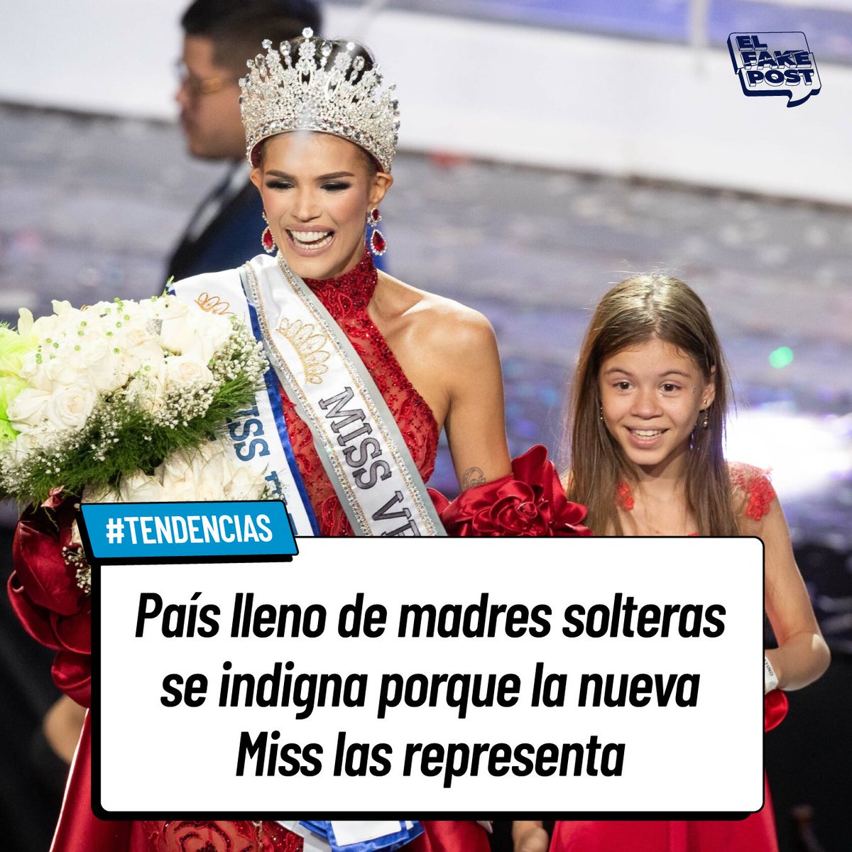 elfakepost's tweet image. #TENDENCIAS País lleno de madres solteras se indigna porque la nueva Miss las representa.

"Ya no se puede llamar Miss Venezuela entonces, porque Miss es señorita", aseguró un señor que tiene 4 hijos sin reconocer.
