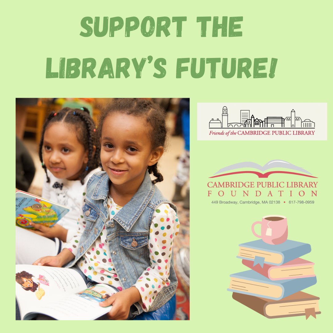 cplfound's tweet photo. The Foundation is partnering with the Friends of the Cambridge Public Library this year to raise money to support the CPL! 
Please consider giving today—you can help the library continue to thrive! Link in our bio or on the Friends' website (https://t.co/6IlmVt8S0b) to donate! https://t.co/UHOIc0URXN