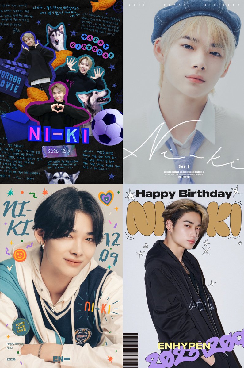 ni-ki’s birthday poster from 2020-2023 🥹🤍