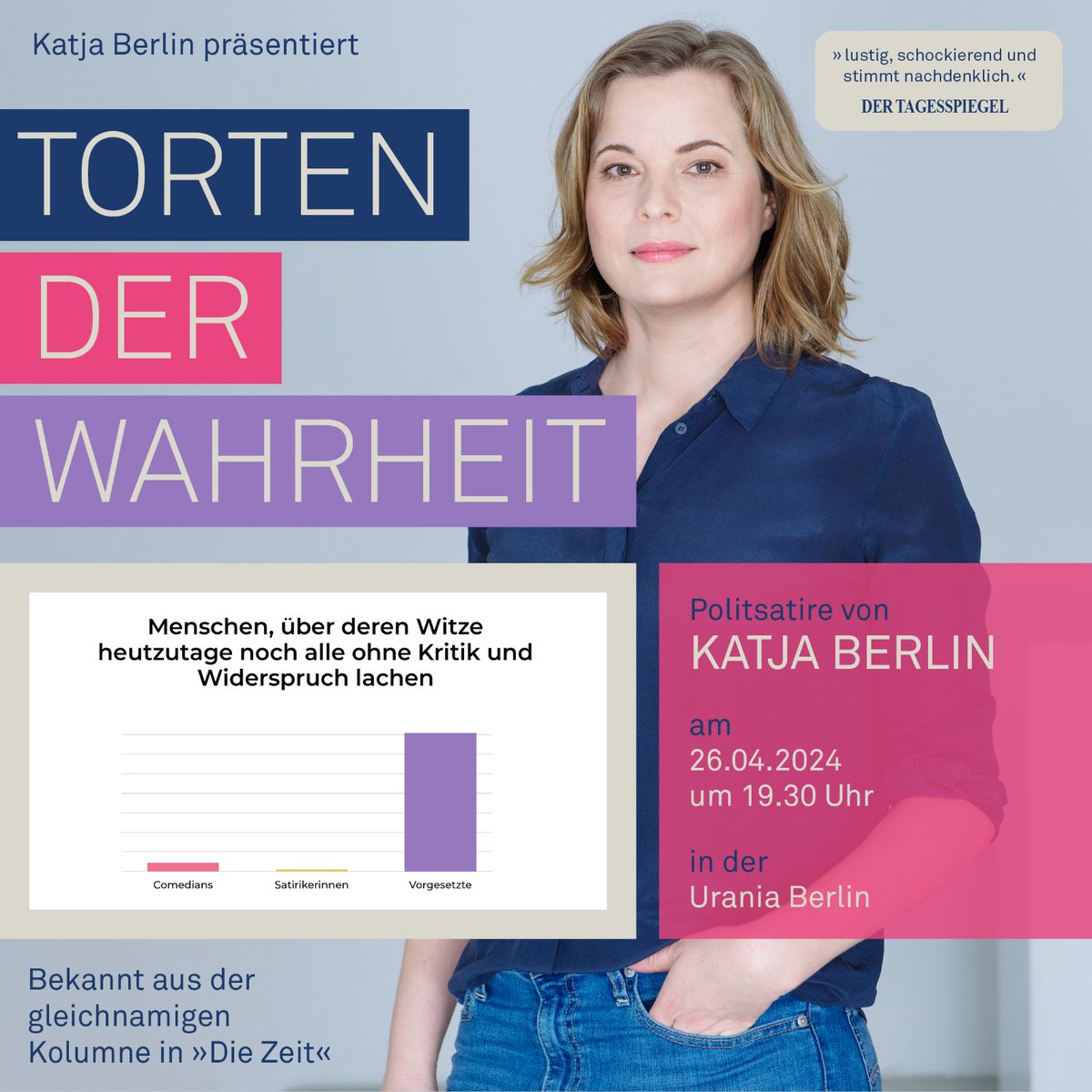 die torten kommen auf die bühne! 🥳 kommt ihr auch? ich werde alle meine lieblingsgrafiken zeigen, die politischen ereignisse der letzten jahre revue passieren lassen und dann können wir zusammen lachen (und weinen). tickets gibt's hier: reservix.de/tickets-katja-…