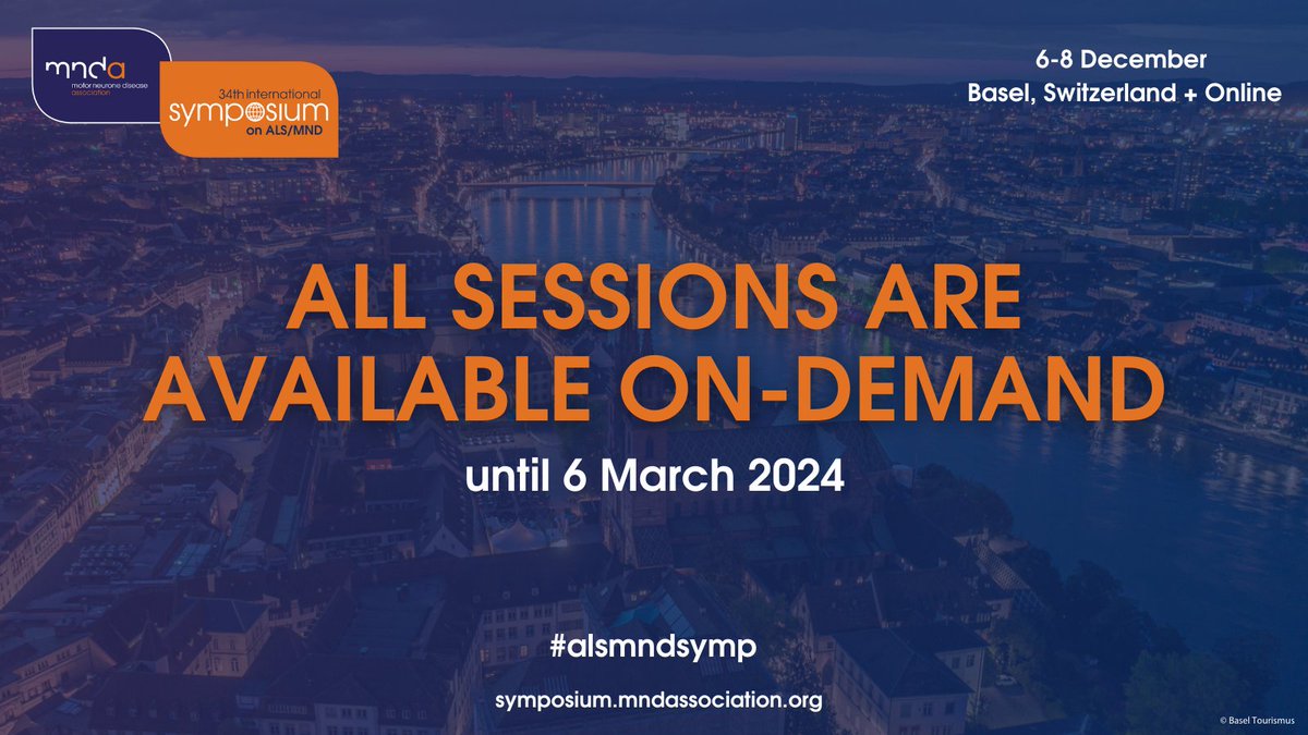 Missed some of the sessions from the 34th International Symposium on #ALS #MND? Don’t worry all sessions are available on-demand until 6 March 2024. 💻 If you attended the Symposium in-person, you should have received your login details to access the virtual platform.
