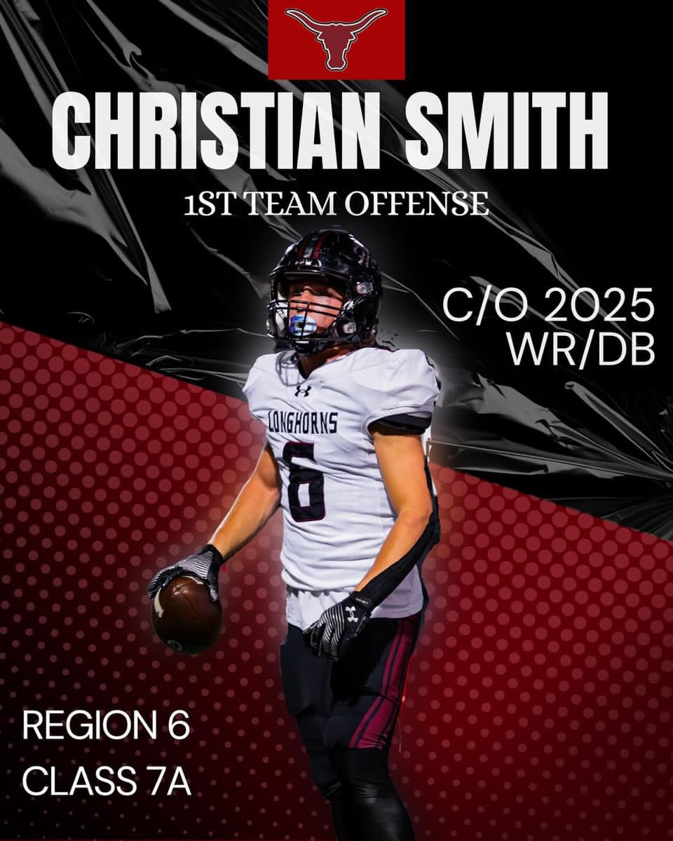 CONGRATULATIONS to @CSmithLambertFB for being named All Region 6-7A FIRST TEAM OFFENSE {by.ram1rez}