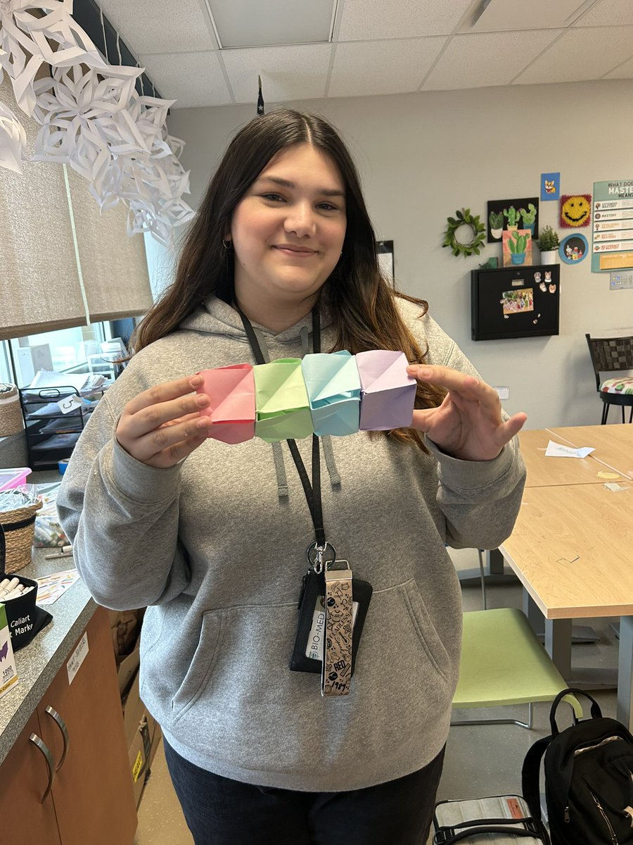 tubbsmath's tweet photo. 8th graders explored the connections between math and origami to create something they’ve never made before! #ourbmsa https://t.co/mC9Wm2CPWv