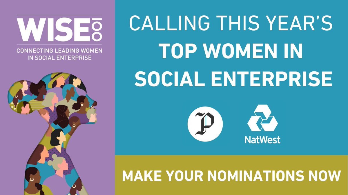 Have you made your nominations for the 2024 WISE100 Women in Social Enterprise Awards? Find out about the award categories and how to nominate yourself or someone you know: buff.ly/3uK4C5i #WISE100 @SocComCap