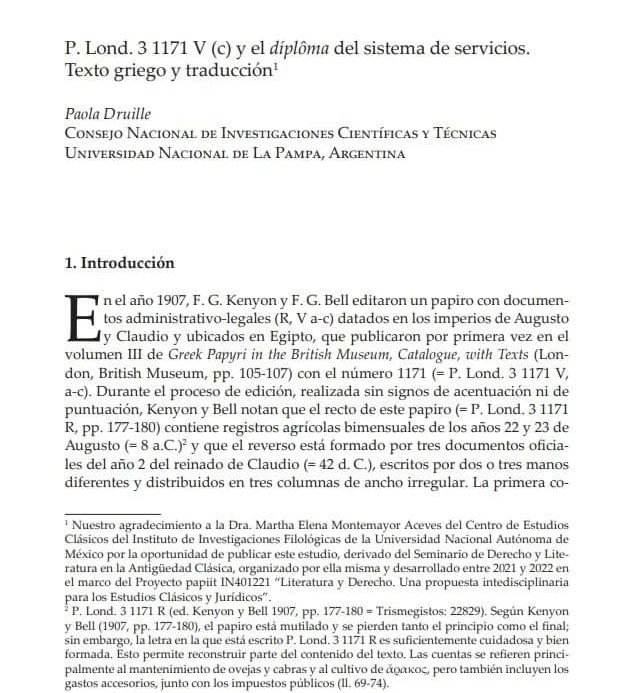 📚 🙂 Comparto mi reciente publicación "P. Lond. 3 1171 V (c) y el díplôma del sistema de servicios...", en el libro *El otro camino de la justicia: estudios de derecho y literatura en la Antigüedad clásica*. <a href="/UNAM_MX/">UNAM</a> Es parte del Proyecto de la <a href="/agenciaidiar/">Agencia I+D+i</a>. 

#papiro #justicia