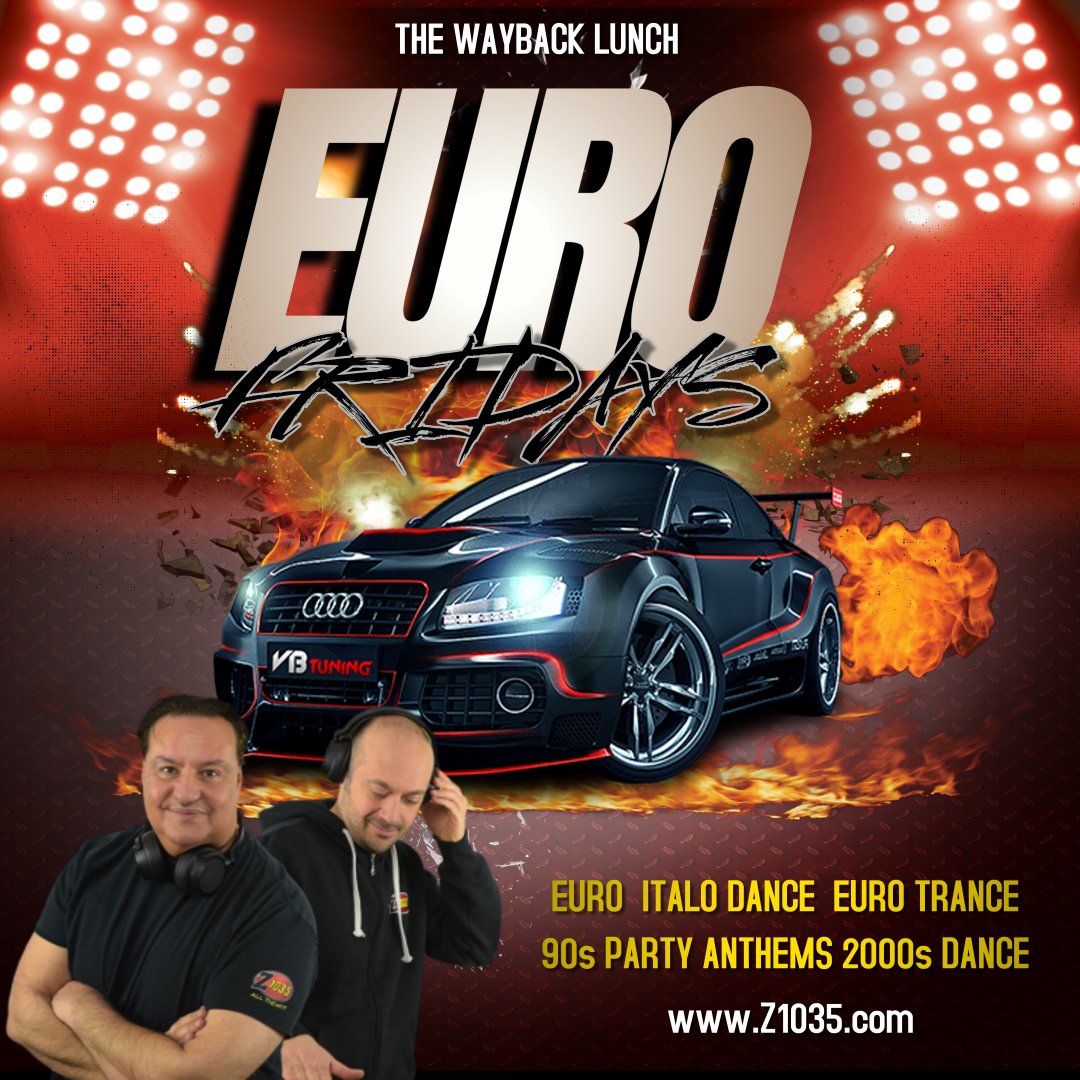 Lock in for #EUROFRIDAYS w/@tonymonaco
&amp; <a href="/TheRealDJDannyD/">DJ Danny D</a> on <a href="/Z1035Toronto/">Z103.5</a>
The Wayback Lunch. #LIVE AT #NOON #Fridays. Dropping the very BEST in #EURO, #Italodance, #EuroTrance, #90s #PartyAnthems, #2000s #Dance &amp; more! #Z1035 #Waybacks #FM #radio #Toronto #RT #waybacklunch #DJ