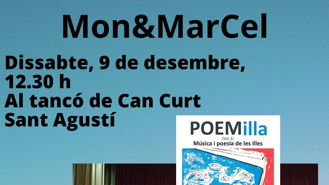 MonEivissa's tweet photo. Dissabte 9DES23
12.30 h
Recital de poesia i de música
Can Curt
St Agustí
...presentarem es llibre disc ‘POEMilla (Vol. 1). Música i poesia de les illes
#POEMilla #recital #LlibreDisc #música #poesia #CanCurt #santagustídesvedrà https://t.co/0Z2KhGLs1e
