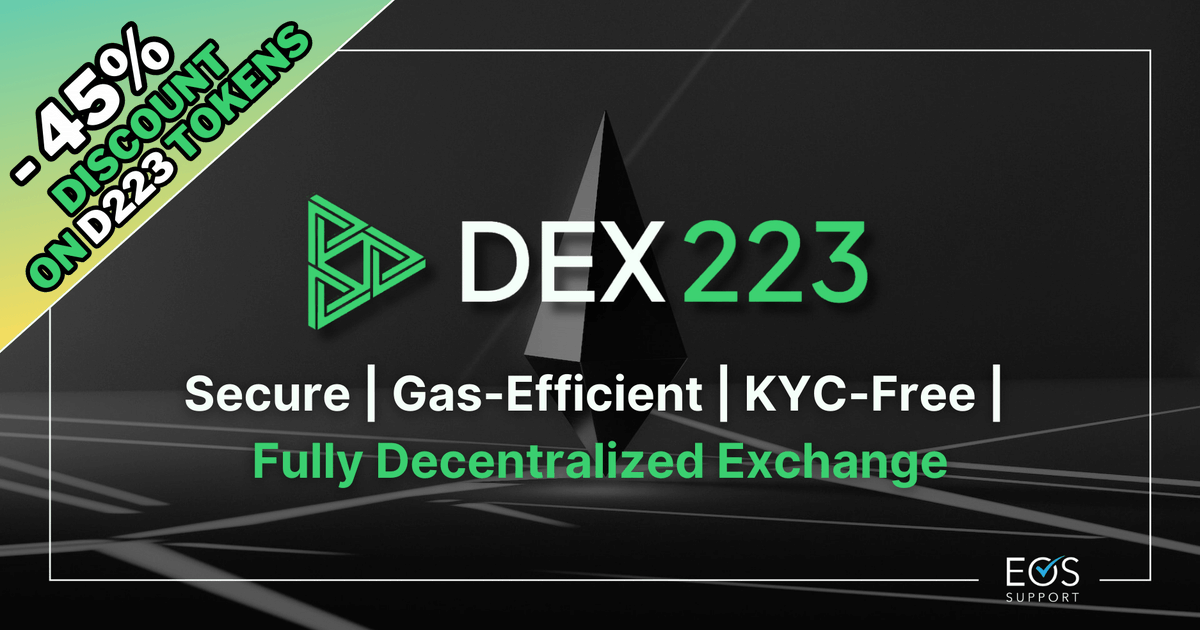 blockz_hub's tweet photo. Embrace the future with @Dex_223, a realm where authentic decentralization revolutionizes your voyage!

Grab this early chance 💎
Secure + efficient https://t.co/RJPP7tFyao brings a HUGE opportunity.

Join their Telegram👇
https://t.co/e6z8oGSPiQ

#D223 #EOSEVM #ERC223 #Security https://t.co/LPDOsCgts3