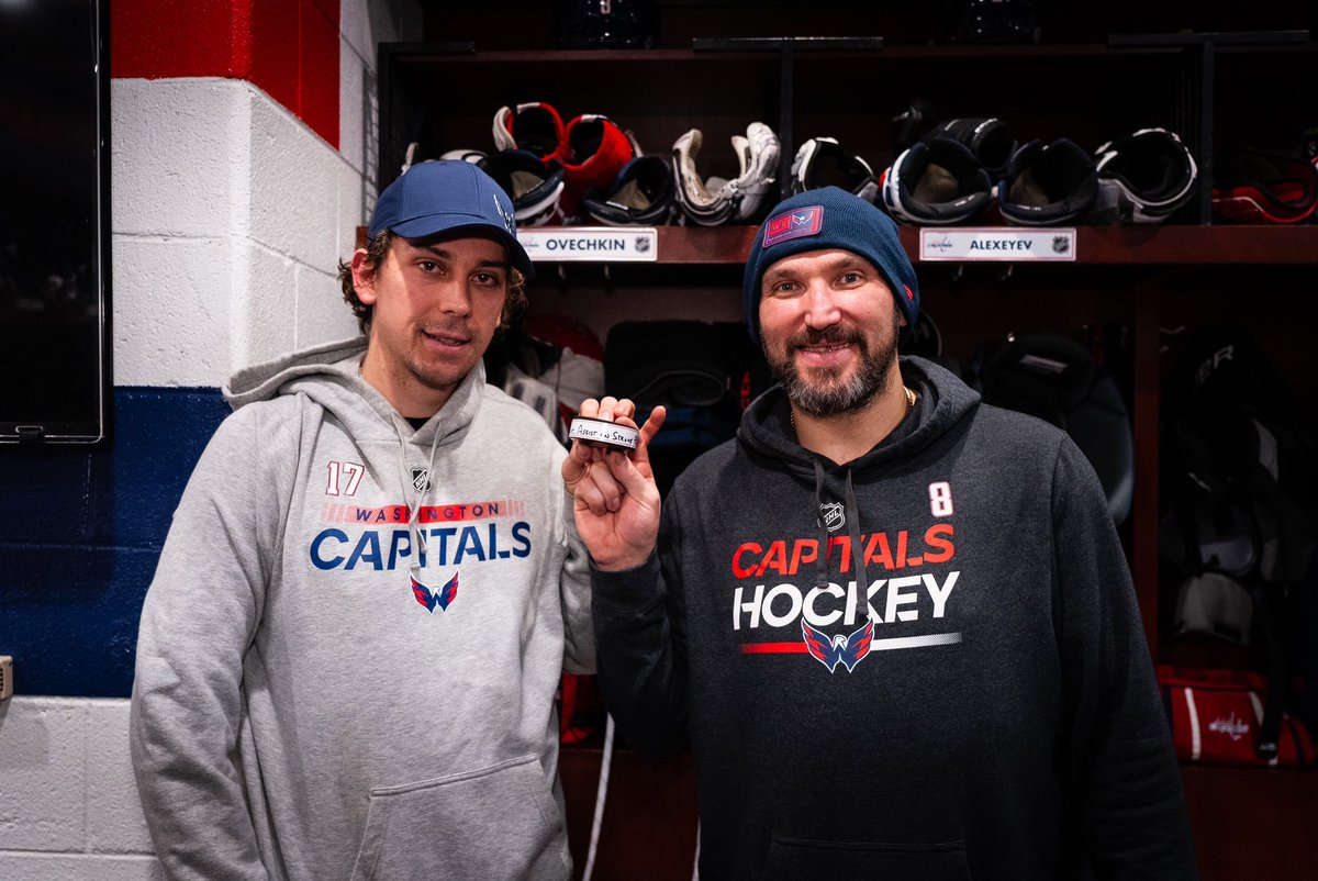 Stromer on Ovi’s 1,500th career point coming via an assist on his 100th career goal: “I think he’ll get the puck for that one … He’s a living legend, it’s an honor to play with him.” #ALLCAPS