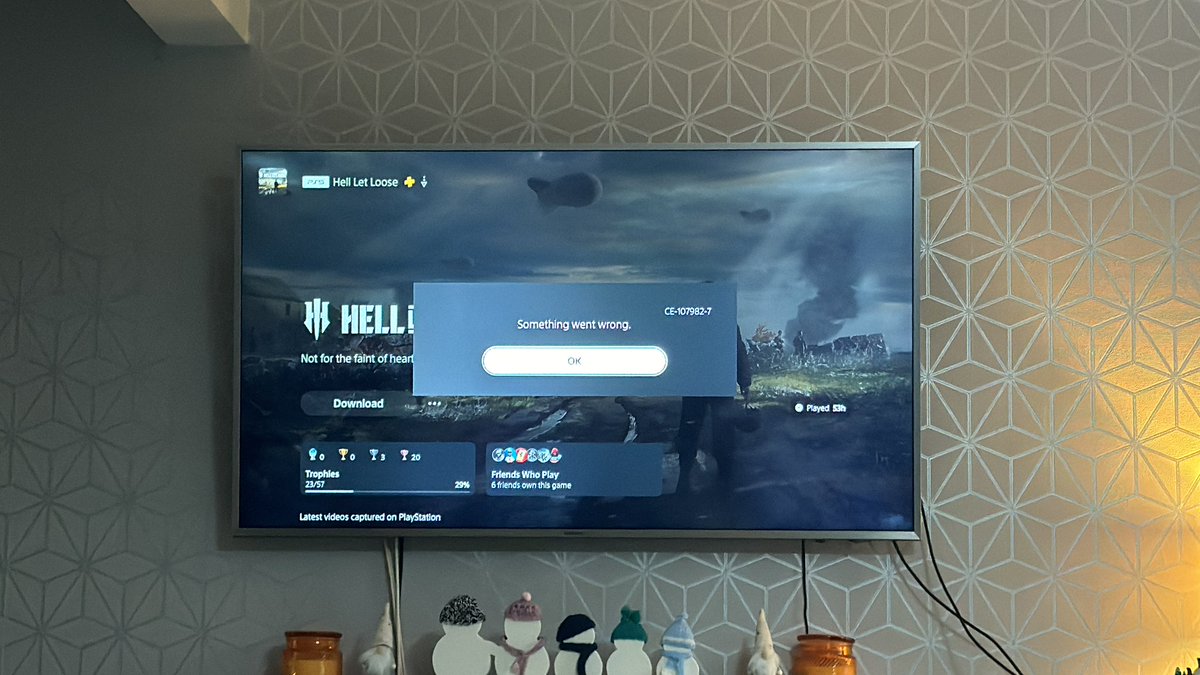 stixrowland's tweet photo. @hell_let_loose played yesterday, today uninstalled itself and can’t download 😡 why @PlayStation https://t.co/4SSWp4y7h6