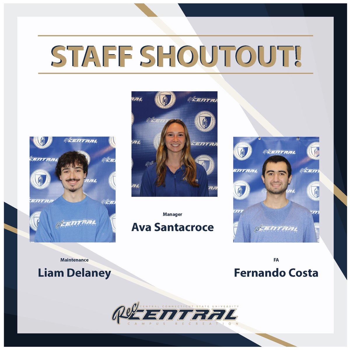 𝐍𝐨𝐯𝐞𝐦𝐛𝐞𝐫 𝐒𝐭𝐚𝐟𝐟 𝐒𝐡𝐨𝐮𝐭𝐨𝐮𝐭!
Three shoutouts this month because we have the best staff! Big thank you to Liam, Ava and Fernando for all of their hard work to make REC better each day. We appreciate everything you all do!💙