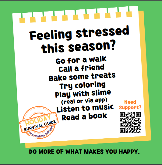 HarrisonYouth's tweet photo. Happy Holidays! If you are feeling the stress of the holiday season, you can try some of these to help ease your stress. https://t.co/7YXgnpJ5n6